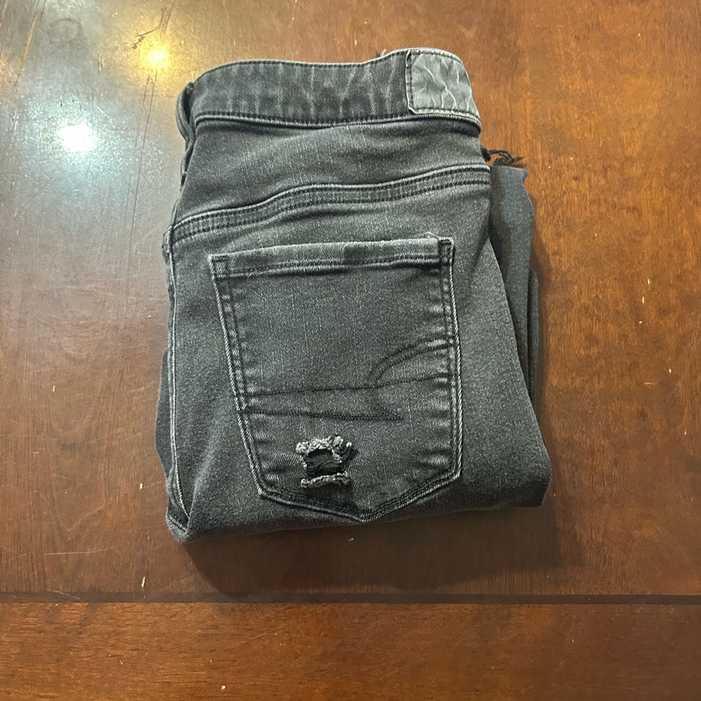 Distressed Black Denim Jeans